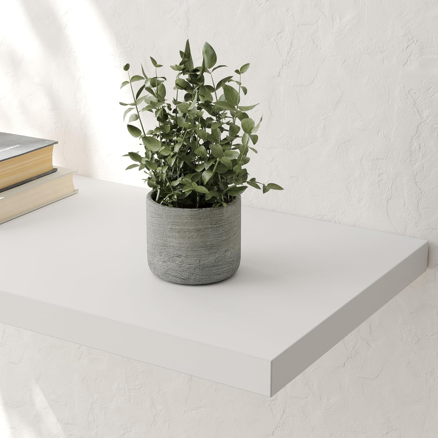 LANDMOK 10 Inch Deep Floating Shelf, 30 x10 Inch Large Wall Mounted Shelf for Kitchen, Bathroom, Living Room, White (3 Pack)