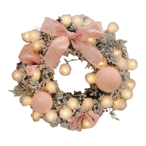 Guirnalda colgante con 30 luces LED de 11,8 pulgadas, artificial, festiva, fantástica, para manualidades. rosado
