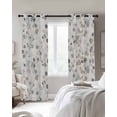 thumbnail image 3 of Gray Botanical Blackout Curtains 45 Inches Long for Bedroom, Farmhouse Spring Summer Floral Leaves Thermal Insulated Room Darkening Black Out Window Curtain Panels Grommet Drapes for Living Room, 3 of 8