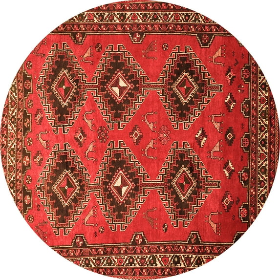 Ahgly Company Indoor Round Persian Orange Traditional Area Rugs, 7' Round