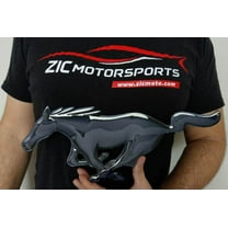 Mustang Pony Black Chrome Look Metal Sign