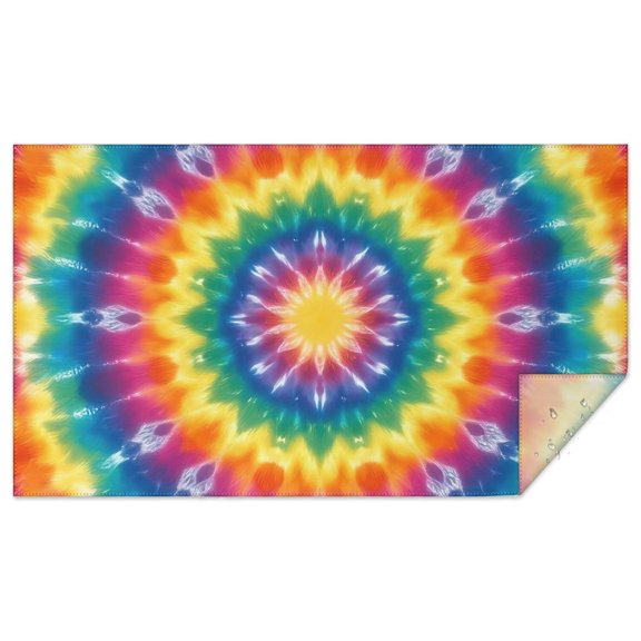 Colorful Rainbow Tie Dye Spiral Pattern Rectangle Tablecloth 60"x102",Waterproof Polyester Rectangle Table Cloth, Wipeable Spillproof Polyester Tablecloth for Dining, Camping, Indoor and Outdoor