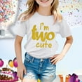thumbnail image 2 of XDZJLR Girls Shirts 2Nd Birthday Outfits for Toddler Im Two Cute 2 Years Old Second Birthday T Shirt White 12-13 Years, 2 of 4