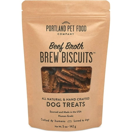 UPC: 0869772000027 | Crafted by Humans Loved by Dogs Portland Pet Food Company Beef Broth Brew Biscuit Dog Treats (1 Pack  5 oz Bag) All Natural  Human-Grade  USA-Sourced and Made Beef Broth Brew 5 Ounce (Pack of 1)