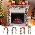 thumbnail image 1 of Bowayaoa Red Artificial Berry Rattan Christmas Garland Picks, Holiday Wreath Decor Vines, Festive Tree Ornament Swag for Party, 1 of 7