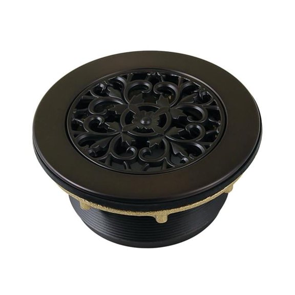 4.25 in. Watercourse Round Brass Shower Base Drain, Oil Rubbed Bronze
