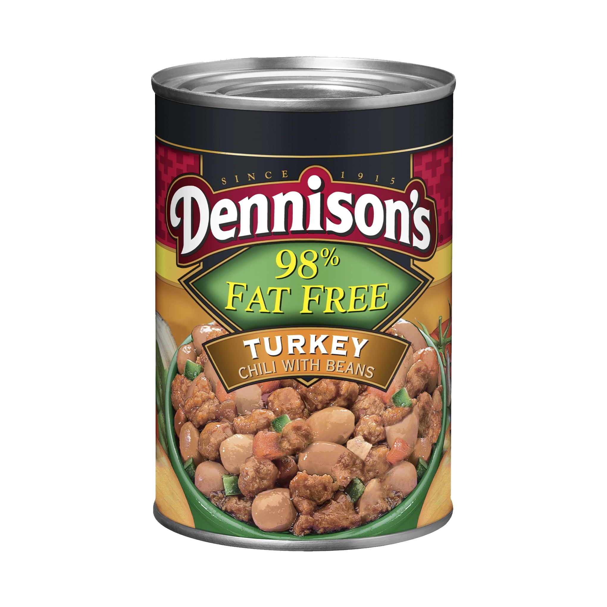 Dennison's 98% Fat Free Turkey Chili with Beans, Canned Chili, 15 oz