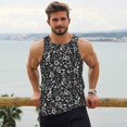 thumbnail image 6 of Pofeuu Daisies Flowers Print Men's Workout Tank Tops Sleeveless Muscle Gym Shirt Quick Dry-Large, 6 of 7