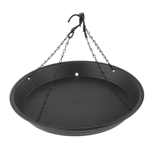 S SERENABLE Bird Feeder Large Capacity Platform Bird Feeder for Outdoors Yard Bird Lover Black