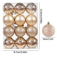 thumbnail image 2 of Hvmvliv 24-Pack of 30mm Christmas Tree Ball Ornaments, Colorful Plastic Hanging Decor for Xmas Party Supplies & Holiday Decorations Beige, 2 of 5