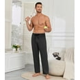 thumbnail image 5 of MAYFISH Mens Pajama Pants Lightweight Bamboo Rayon Lounge Pants Summer Drawstring Sleep Bottoms with Pockets (2Black, XL), 5 of 8