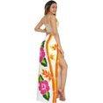 thumbnail image 5 of HAPPY BAY Women's Beach Wrap Bikini Swimwear Swim Cover up Skirt Bathing suit Summer Wraps Beachwear Sarong Coverups Swimsuits for Women One Size Orange, Flower, 5 of 5