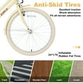 thumbnail image 3 of POVANLI 24" Women Bike for 13+Years Old, Steel Frame Bike,Women Bike with Basket Yellow, 3 of 6