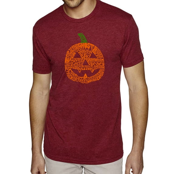 LA Pop Art Men's Premium Blend Word Art T-shirt - Pumpkin