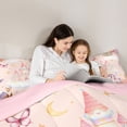 thumbnail image 4 of Metsweet Kawaii Animal Unicorn Fox Queen Comforter Set 3 Pieces, Dreamy Princess Castle Comforter Sets Queen,Pink Reversible,1 Comforter and 2 Pillowcases, 4 of 6
