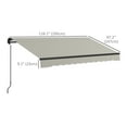 thumbnail image 3 of Outsunny 10' x 8' Patio Retractable Awning Sunshade Shelter, Light Grey, 3 of 10