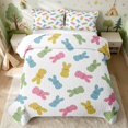 thumbnail image 2 of Erosebridal Bunny Twin Quilt Set for Boys Girls, Pastel Colors Twin Coverlet Set, 2pcs 1 Bedspread and 1 Pillowcase, 2 of 7