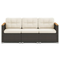 Gymax 3-Seat Patio Couch Sofa PE Rattan Wicker Loveseat Furniture Set Outdoor