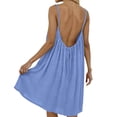 thumbnail image 6 of Aimik Women's Backless Spaghetti Strap Midi Dress Summer Solid Tie Back Loose Sundress Breathable Casual Vacation Dress, 6 of 6