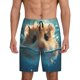 thumbnail image 1 of Balery Cute Swimming Guinea Pig Pantalones cortos de pijama de punto de algodón para hombre con cinturilla y bolsillos-3X-Large, 1 of 6