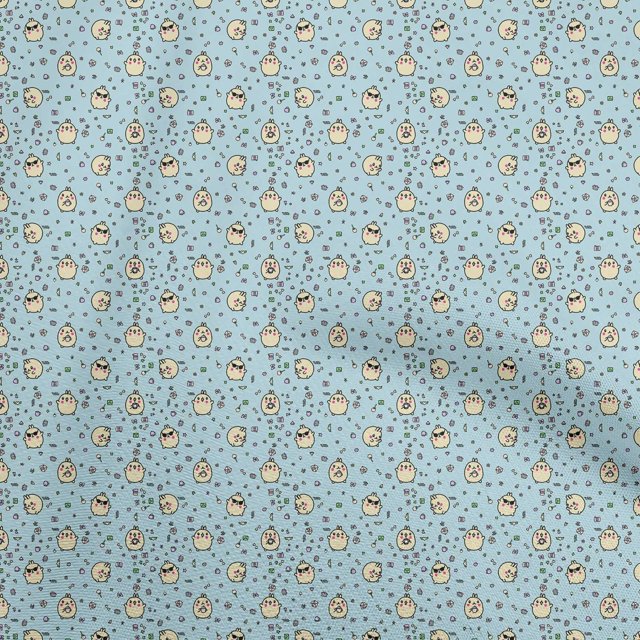 oneOone Polyester Spandex Light Blue Fabric Random Craft Projects Decor Fabric Printed By The Yard 56 Inch Wide