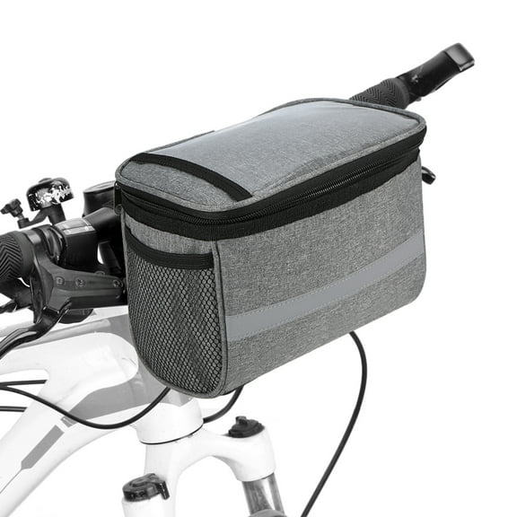 Bikes Handlebar Bag, Insulated Front Basket  Cooler With Reflective Strip For Cyclist