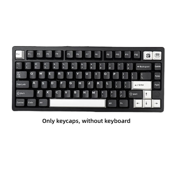 Black & White Minimalist PBT Keycaps, Cherry Profile Custom Keycaps Compatible with Wooting & Mechanical Keyboards