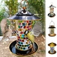 thumbnail image 1 of Comedero solar para pájaros con luz - comedero colgante exterior para colibríes, diseño resistente a la intemperie y a las ardillas para jardín y patio, 1 of 9