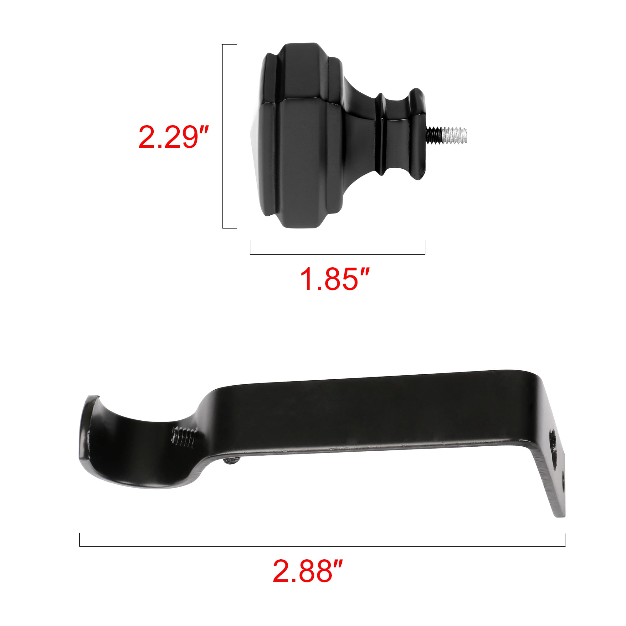 UTOPIA ALLEY Wall Mounted 5/8 Inch Curtain Rod - Curtain Rods For Windows 86 to 120 Inch, Adjustable Drapery Rods, Black Curtain Rods, Bedroom Curtain Rods, Tapestry Poles (Black 86"-120")