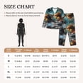 thumbnail image 4 of Pajama Sets for Women 2 Pcs, White and Red Sketch Dragon Button Down Long Sleeve Sleepwear Lounge PJ Sets, 4 of 6