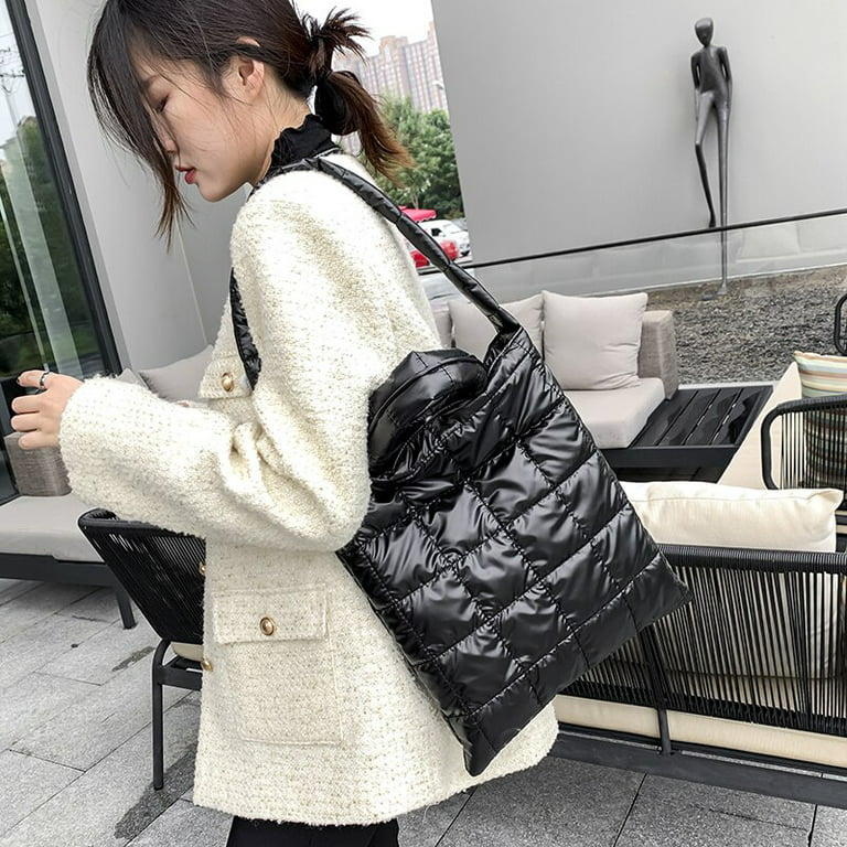 Fashion Quilted Cotton Padded Nylon Messenger Bag Women Ladies