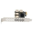 thumbnail image 2 of 4X New 4 Ports PCIe Riser Adapter Board PCI-E 1X to 4 USB 3.0 PCI-E Rabbet GPU Riser Extender Ethereum ETH/Monero, 2 of 8