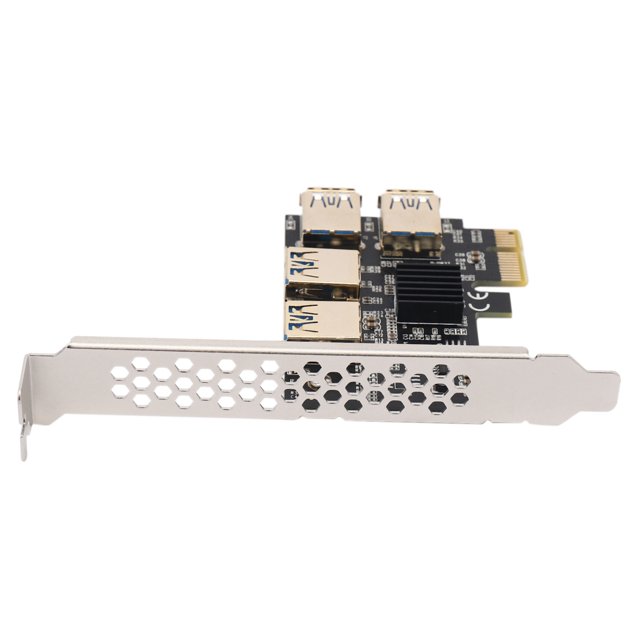 4X New 4 Ports PCIe Riser Adapter Board PCI-E 1X to 4 USB 3.0 PCI-E Rabbet GPU Riser Extender Ethereum ETH/Monero