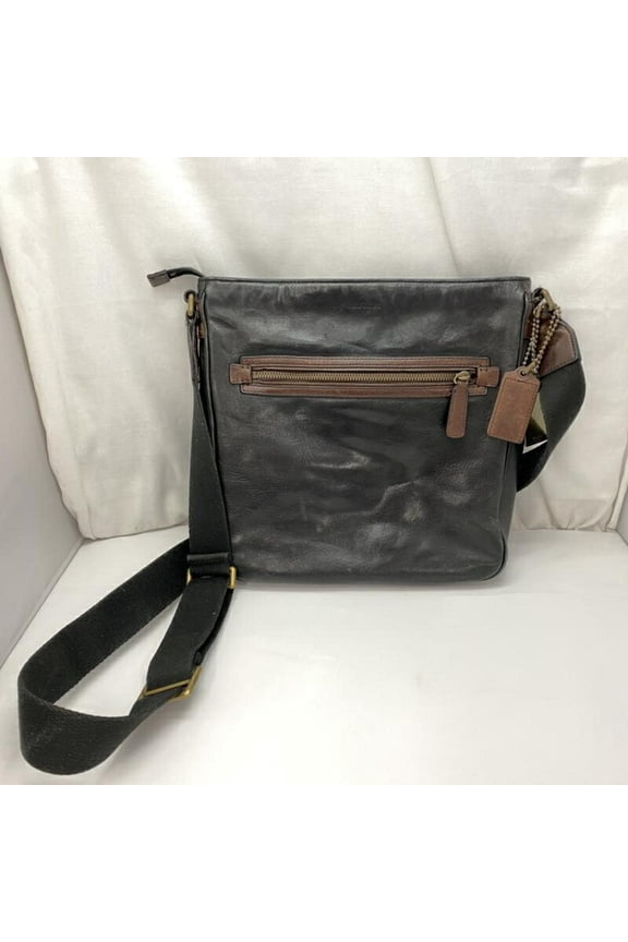Pre-Owned COACH Leather Shoulder Bag Black 70991 Coach (Fair)