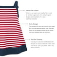thumbnail image 2 of Kidsy Toddler Baby Girls Nautical Striped Peruvian Cotton Tunic – Strappy, Loose-Fit – White/Crimson, 5, 2 of 5