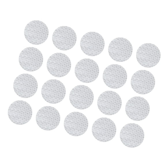 20 Pcs Reflective Stickers, 1.97" OD Round Shape Safety Tape Reflector Universal for Cars Trucks Trailers Waterproof PET White