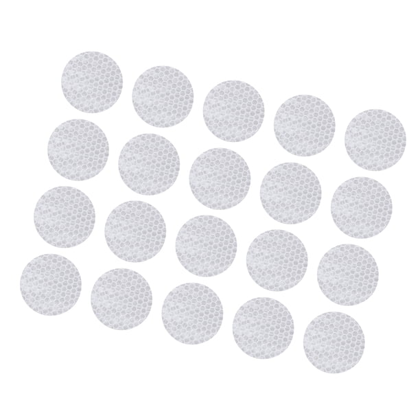 20 Piezas de Calcomanías Reflectantes, Cinta Reflectora de Forma Redonda de 1.97" OD Universal para Autos, Camiones, Remolques, Impermeable PET Blanca