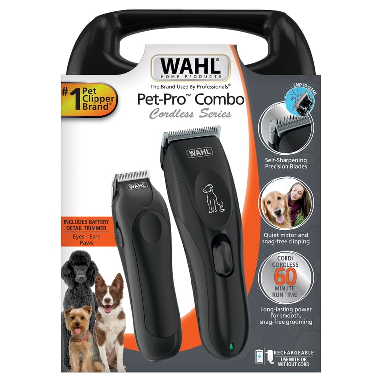 Wahl Pet-Pro Combo Cordless Clipper And Trimmer, 60 Minute Run