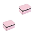 thumbnail image 2 of Guardurnaity Joyero PU Exhibición de regalo Caja de color sólido Hallazgos Medallón Collar Organizador Soporte multifunción Niñas Rosa Rosa 8*6 2piezas, 2 of 6