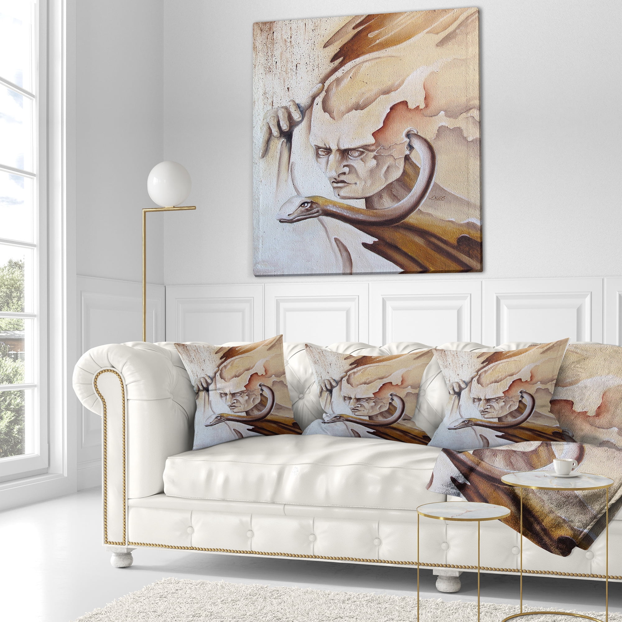 Designart Voice Inside - Abstract Throw Pillow - 18x18