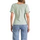 thumbnail image 3 of BLUSA DE GINGHAM PARA MUJER CON CUELLO REDONDO, VOLANTES Y MANGAS ABULLONADAS M VERDE, 3 of 6