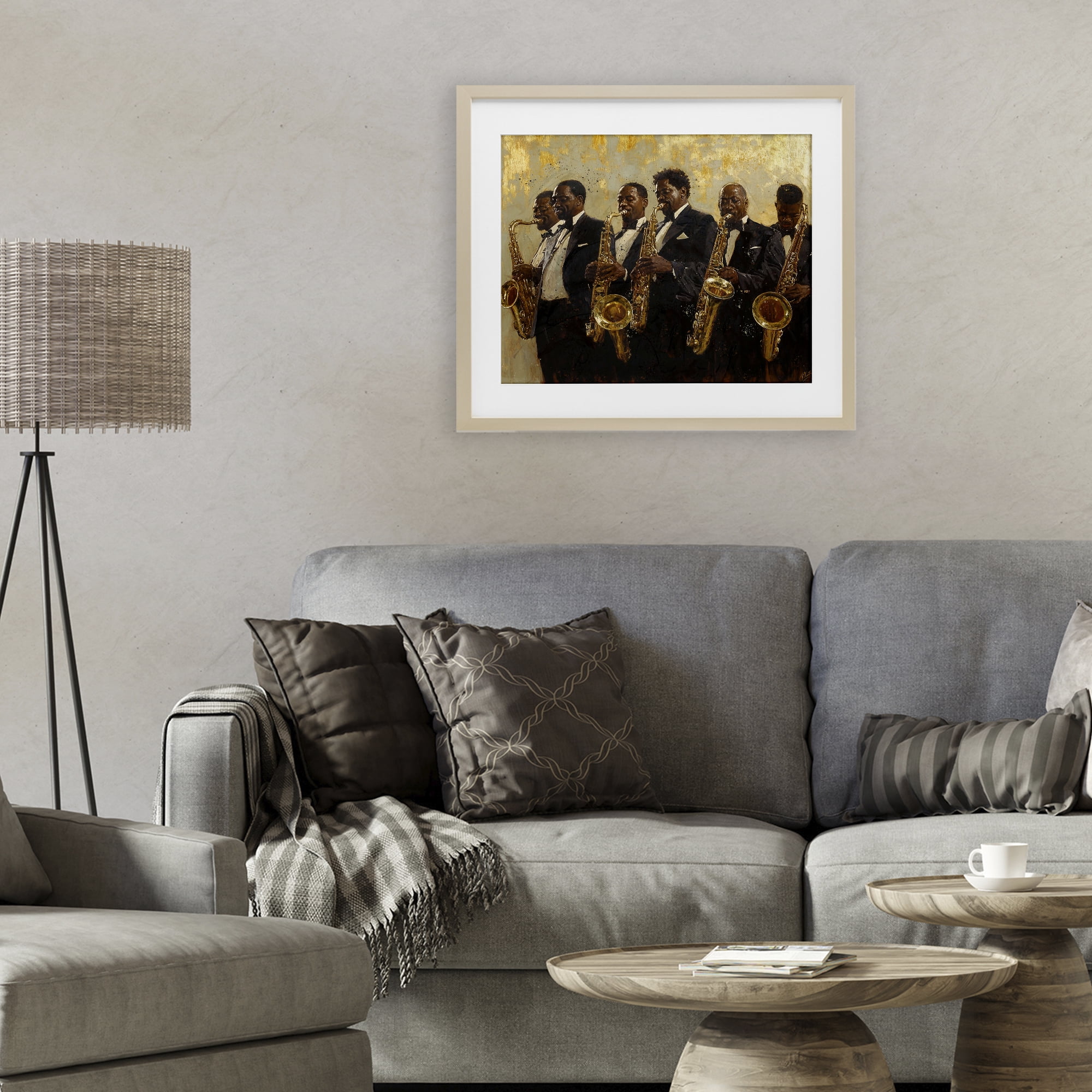 Golden Era Ensemble Birch Framed Print Under Glass, design by Marta Wiley