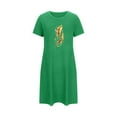 thumbnail image 5 of Aobny Thin Ladies Nightgowns Feather Women Short Pajama Crew Neck Green Short Sleeve Couples Matching Pajamas,L, 5 of 7