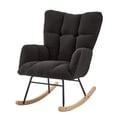 thumbnail image 6 of LUMAMIN Nursery Rocking Chair Teddy,  Teddy Fabric Rocking Chair with Tufted Backrest and Metal Frame, Upholstered Glider Chair for Living Room, Bedroom or Leisure Area, 6 of 12