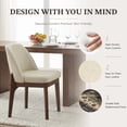 thumbnail image 6 of 19.7" W Faux Leather Dining Chairs Set of 4, Modern Upholstered Kitchen Chairs with Solid Wood Legs, Easy Clean, Beige, 6 of 9