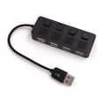 thumbnail image 2 of New 1 Drag 4 Mini USB Splitter Adapter Laptop Notebook Computer PC USB2.0 Black, 2 of 8