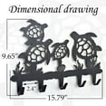 thumbnail image 6 of Metal Sea Turtle Coat Hooks Wall Mount-Sea Turtle Hangers and Key Holder-Clothes Hat Rack and Backpack Hanger Decor for Storage, Living Room, Hallway, Office Gift (Black), 6 of 14