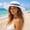 White, variant on Elegant Wide Brim Fedora Hat Soft Blend French Style Jazz Cap With Decorative Ribbon Band