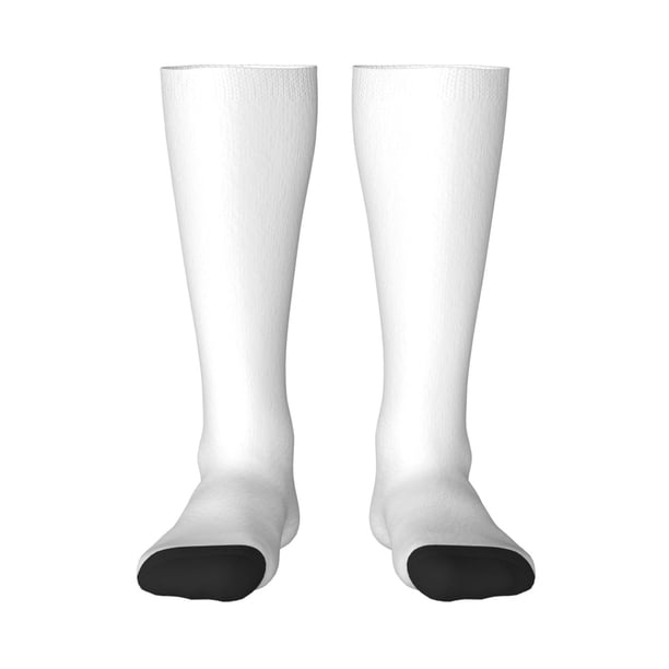 Fotbe White Calcetas Divertidas Estampadas para Hombre y Mujer, Calcetas de Algodón hasta la Rodilla para Caminar, Correr, Enfermería y Embarazo