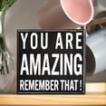thumbnail image 6 of Inspirational Wooden Box Sign You are Amazing Remember That Wood Box Sign Home Decor Motivational Quote Desk Decor Thank You Gift for Home Office Bedroom Table 5x5inch, 6 of 6